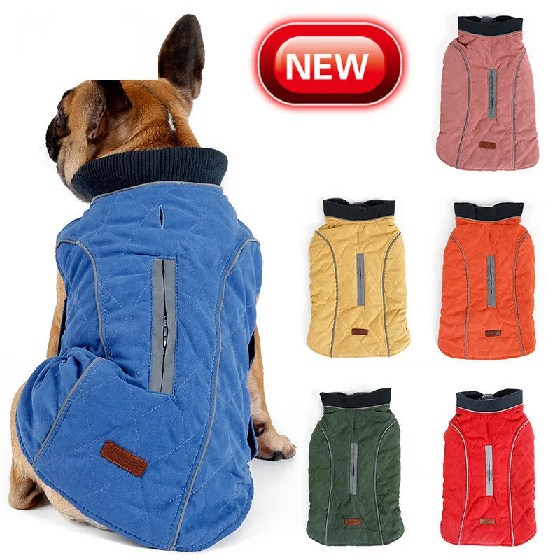 Hochwertige Hundekleidung - warmer Hundemantel, gesteppt Retrostil - The Masked Frenchie