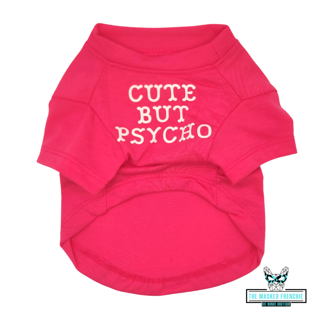 "Cute but Psycho" T-shirt - Größe S-XXL - The Masked Frenchie
