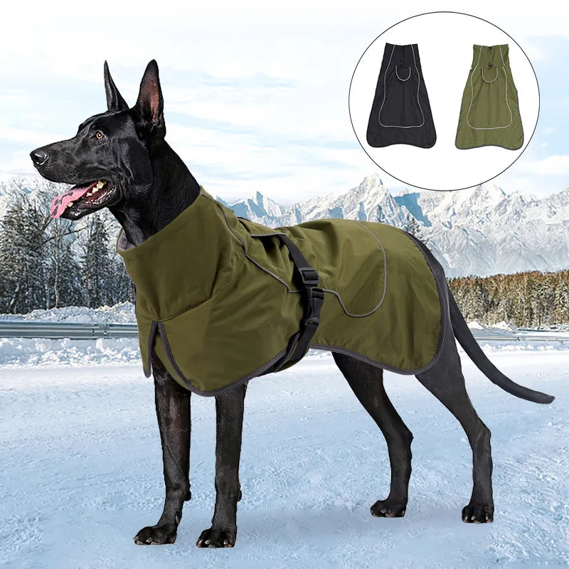 Hunde-Winterbekleidung: Wasserdichter Mantel für große Hunde - The Masked Frenchie