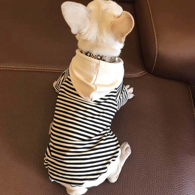 Partner Look! Gestreifter Matrosenpulli mit Kapuze - The Masked Frenchie