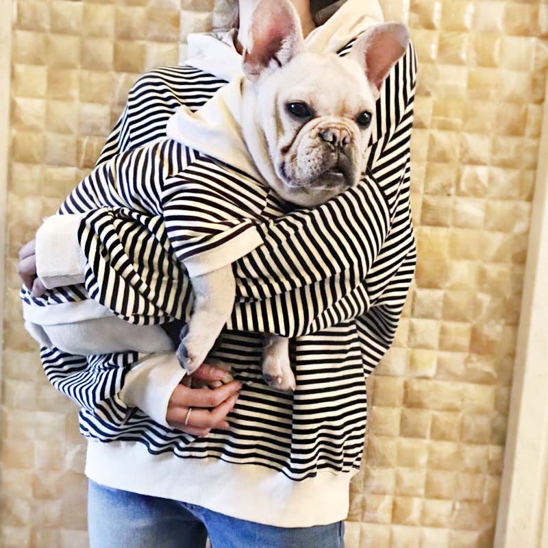 Partner Look! Gestreifter Matrosenpulli mit Kapuze - The Masked Frenchie