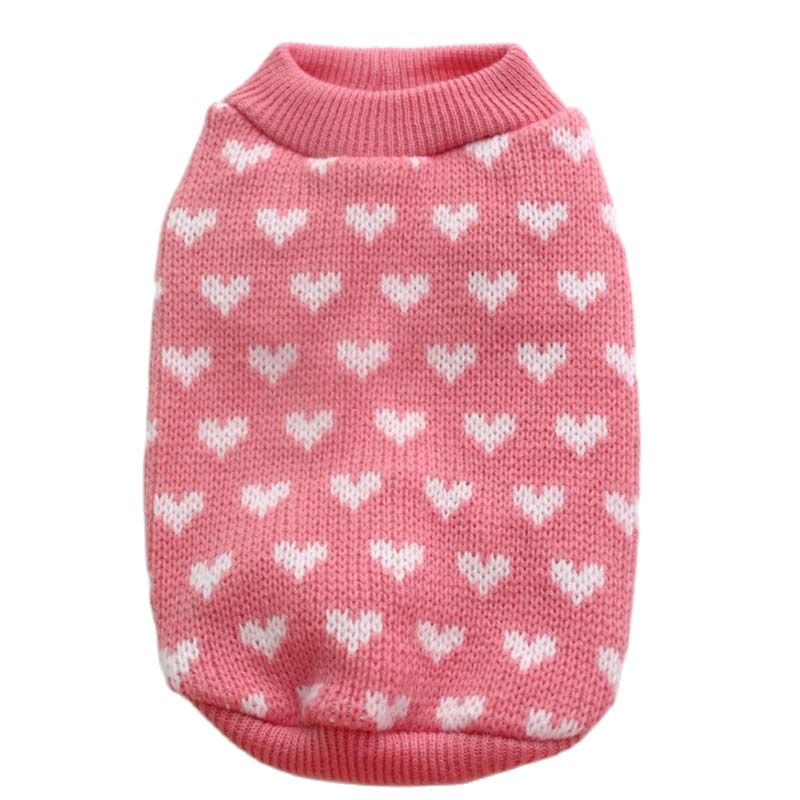 Warmer Valentins-Strickpulli mit Herzchenmuster für den Vierbeiner - The Masked Frenchie