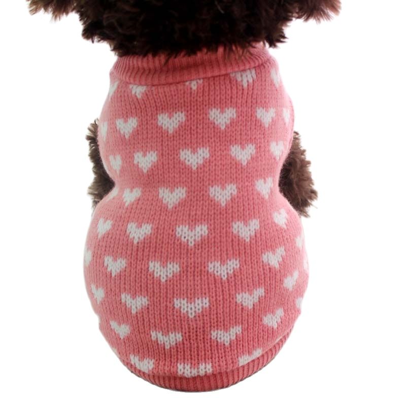 Warmer Valentins-Strickpulli mit Herzchenmuster für den Vierbeiner - The Masked Frenchie