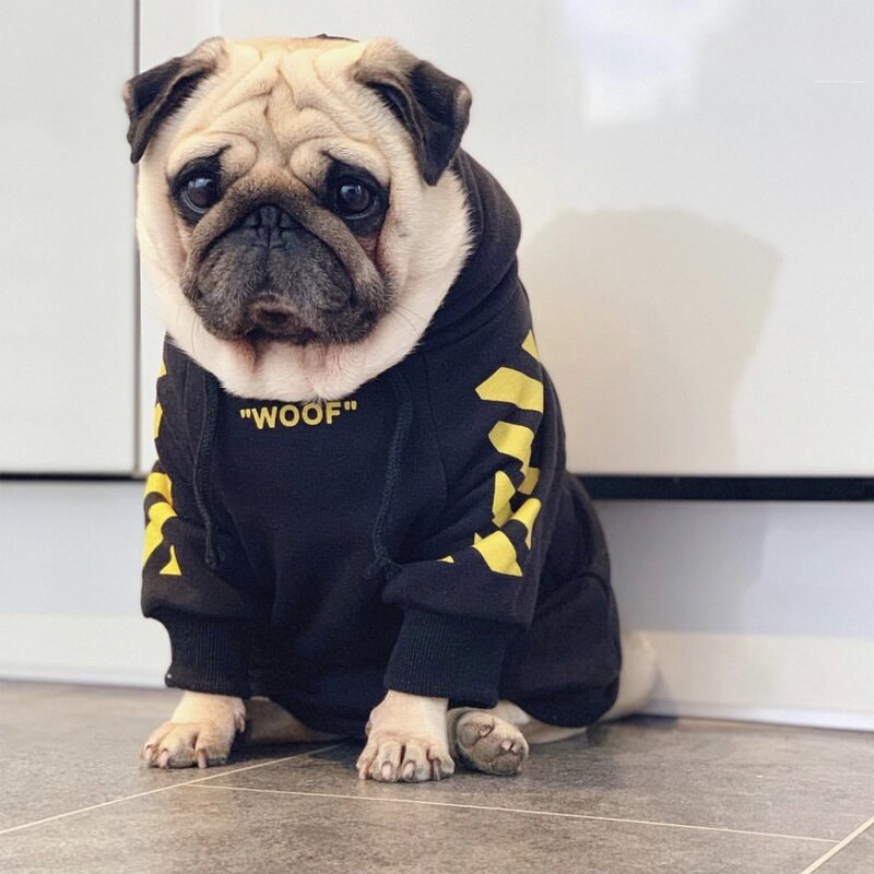 Gefütterter Schwarzer Sport-Kapuzenpulli mit gelben Streifen - The Masked Frenchie
