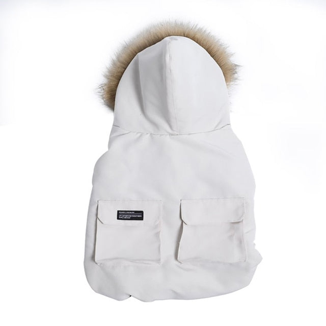 Fashionista Schneeanzug mit Faux-Fur Kapuze - The Masked Frenchie