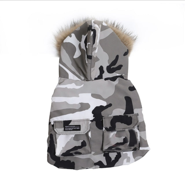 Fashionista Schneeanzug mit Faux-Fur Kapuze - The Masked Frenchie
