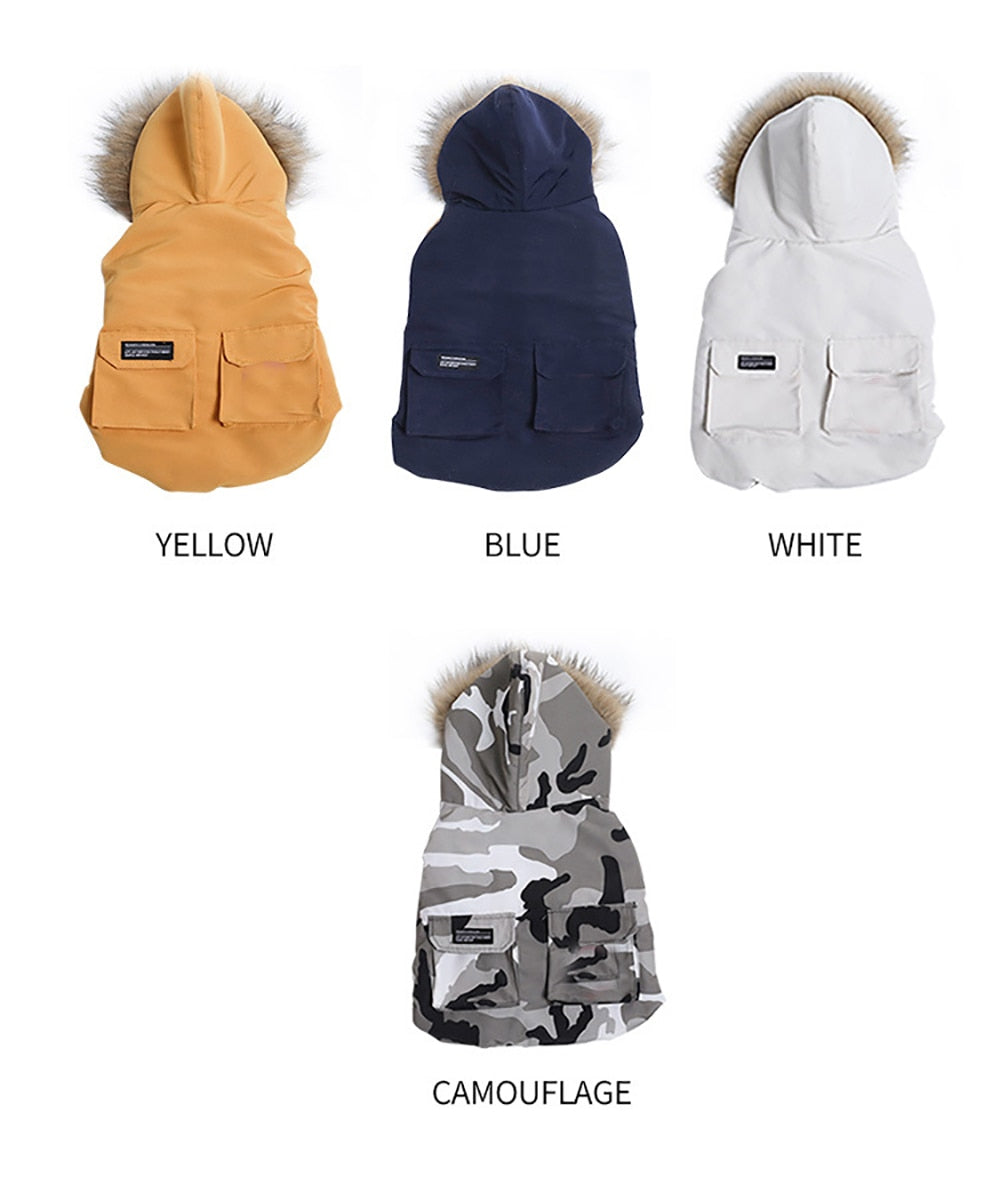 Fashionista Schneeanzug mit Faux-Fur Kapuze - The Masked Frenchie
