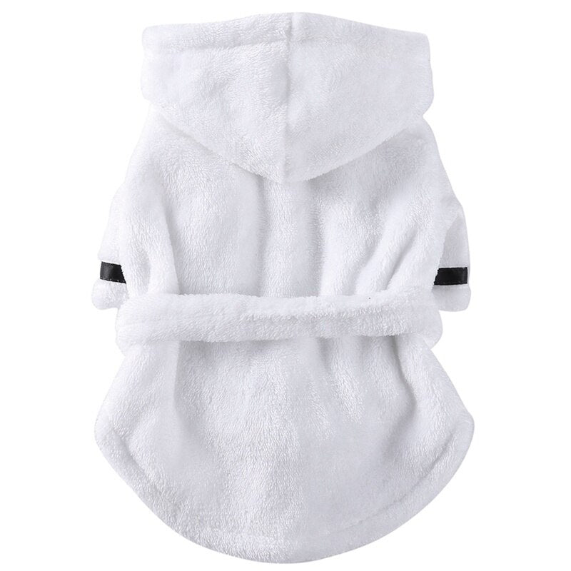 Weißer Bademantel (Größe S-XL) - The Masked Frenchie