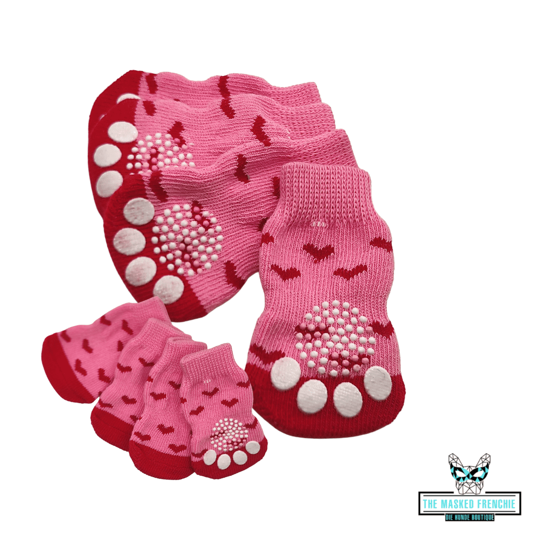 4er Set Haustier Anti-Rutsch Socken - die Beste Hundebekleidung bei The Masked Frenchie - Nur €4.50!