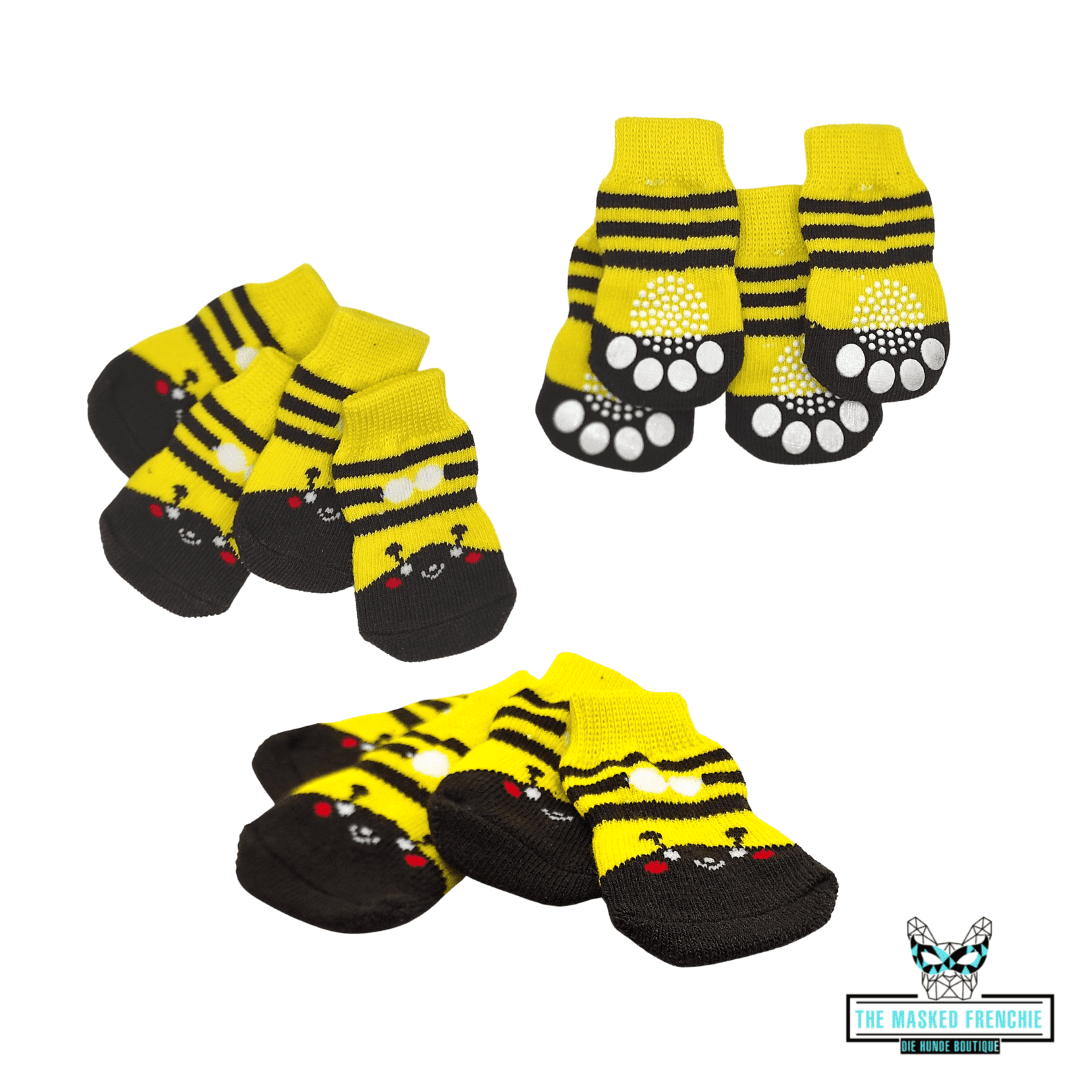 4er Set Haustier Anti-Rutsch Socken - die Beste Hundebekleidung bei The Masked Frenchie - Nur €4.50!