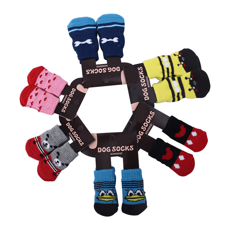 4er Set Haustier Anti-Rutsch Socken - die Beste Hundebekleidung bei The Masked Frenchie - Nur €4.50!