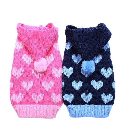 Warmer Valentins-Strickpulli mit Kapuze für den Vierbeiner - die Beste  bei The Masked Frenchie - Nur €13.99!