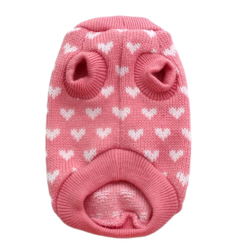 Warmer Valentins-Strickpulli mit Herzchenmuster für den Vierbeiner - die Beste  bei The Masked Frenchie - Nur €10.99!