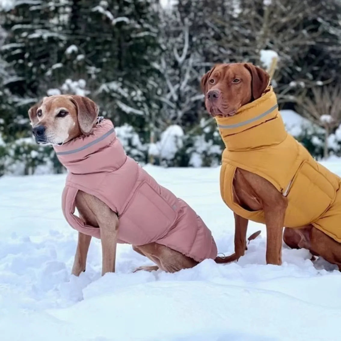 Gepolsterte Winterjacke für Hunde mit wasserdichtem und warmem Design - die Beste  bei The Masked Frenchie - Nur €29.60!