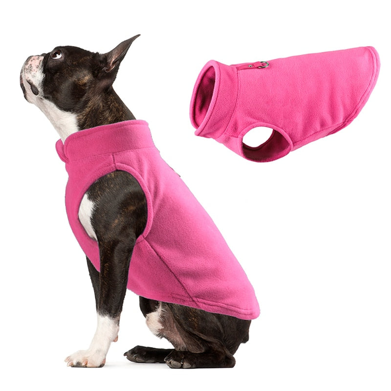 Winter Fleece Weste in Rosa - die Beste Hundebekleidung bei The Masked Frenchie - Nur €10.00!