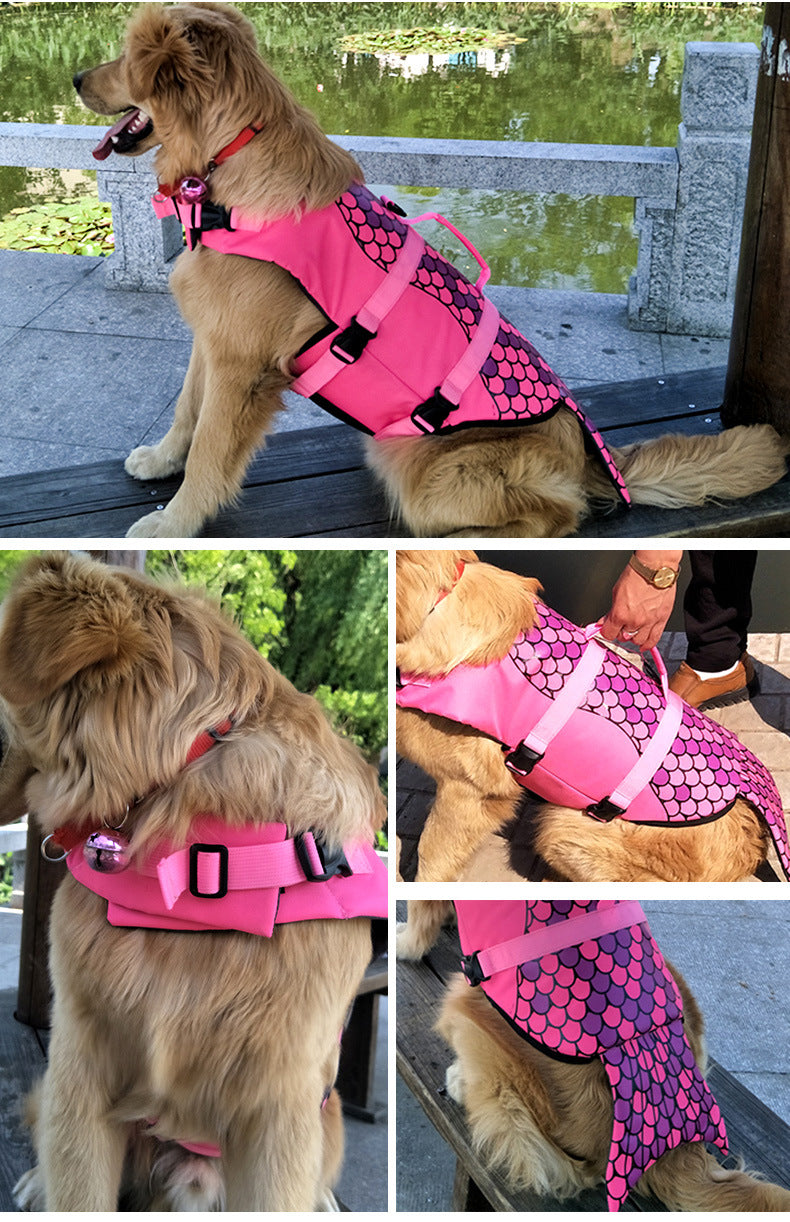 Schwimmweste für den Hund - kleiner Hai, kleine Meerjungfrau (XS-XXL) - die Beste Hundebekleidung bei The Masked Frenchie - Nur €32.99!