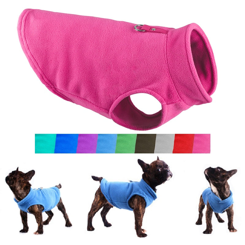 Winter Fleece Weste in Rosa - die Beste Hundebekleidung bei The Masked Frenchie - Nur €10.00!